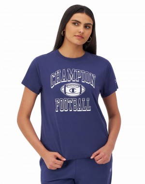 Women's Champio Classic T Shirts Purple | B1UE59