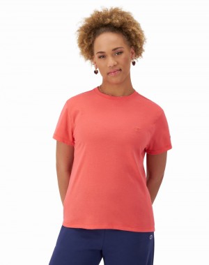 Women's Champio Classic T Shirts Red | G9NJ75