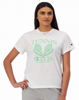 Women's Champio Classic T Shirts White | M7VV56