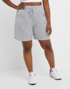 Women's Champio Jersey Shorts Grey | R1KB17