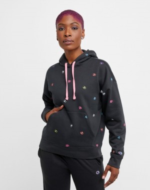 Women's Champio Powerblend Hoodie Black | V3OO53