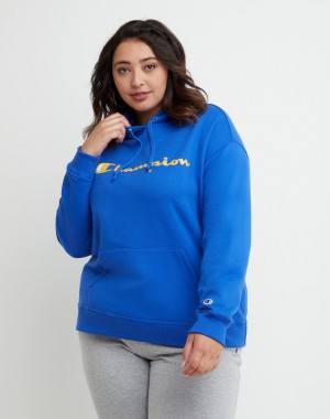 Women's Champio Powerblend Hoodie Blue | A8NS07