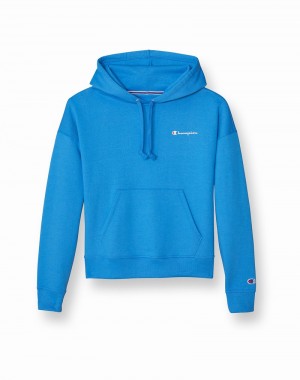 Women's Champio Powerblend Hoodie Blue | G9DB81