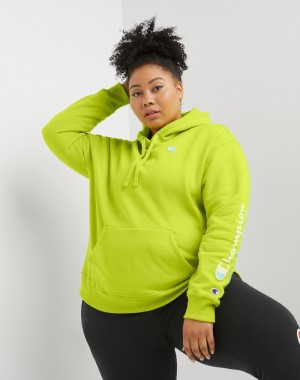 Women's Champio Powerblend Hoodie Green | A6LO80