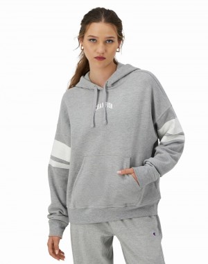 Women's Champio Powerblend Hoodie Grey | B4QO68