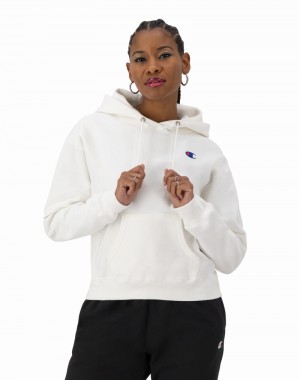 Women's Champio Reverse Weave Hoodie White | J0DS13