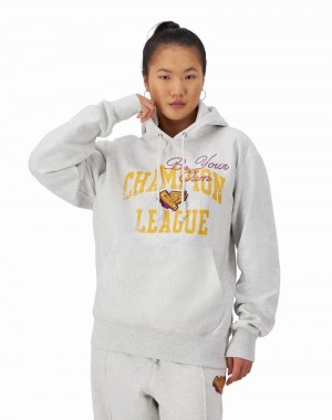 Women's Champio Reverse Weave Oversized Hoodie Grey | L7NP96