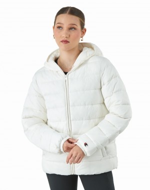 Women's Champio Ripstop Puffer Jackets White | H5XH10