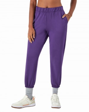 Women's Champio Soft Touch Joggers Purple | H3LU94