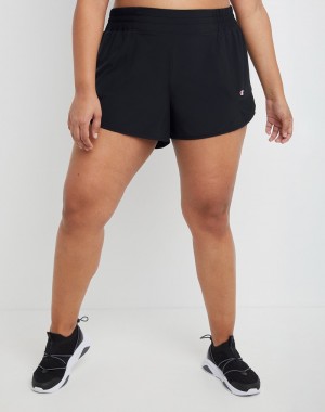 Women's Champio Sport Shorts Black | W0CF44