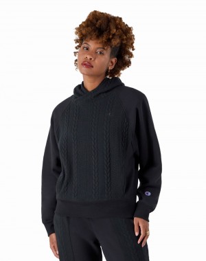 Women's Champio Sweater Hoodie Black | F3ZG17