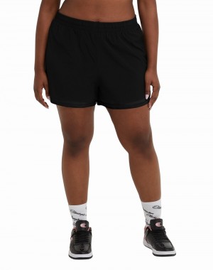 Women's Champio Varsity Shorts Black | K3HY16