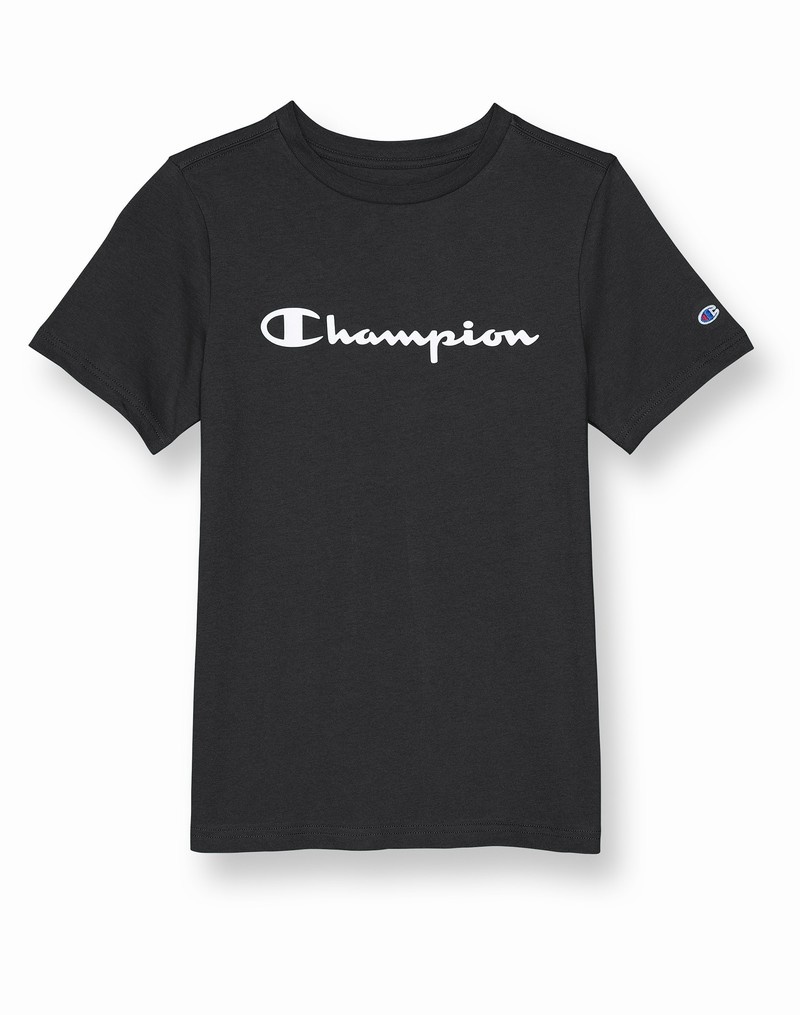 Boys\' Champio Classic T Shirts Black | K9WI11