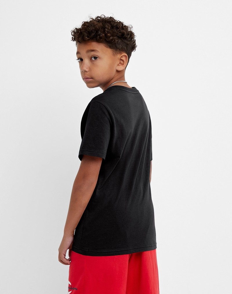 Boys' Champio Crew T Shirts Black | M4ES67