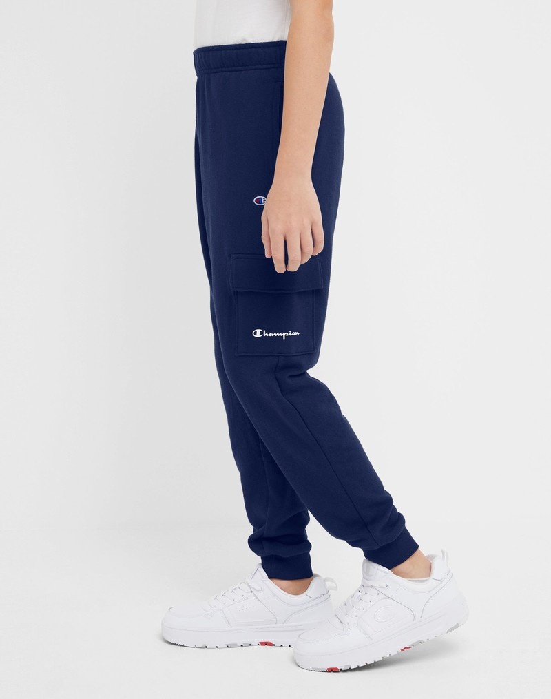 Boys' Champio French Terry Cargo Joggers Navy | T9MB48