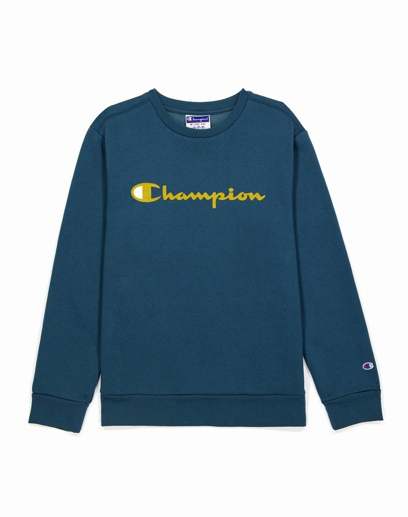 Boys\' Champio Powerblend Crew Sweatshirts Navy | G9WZ49