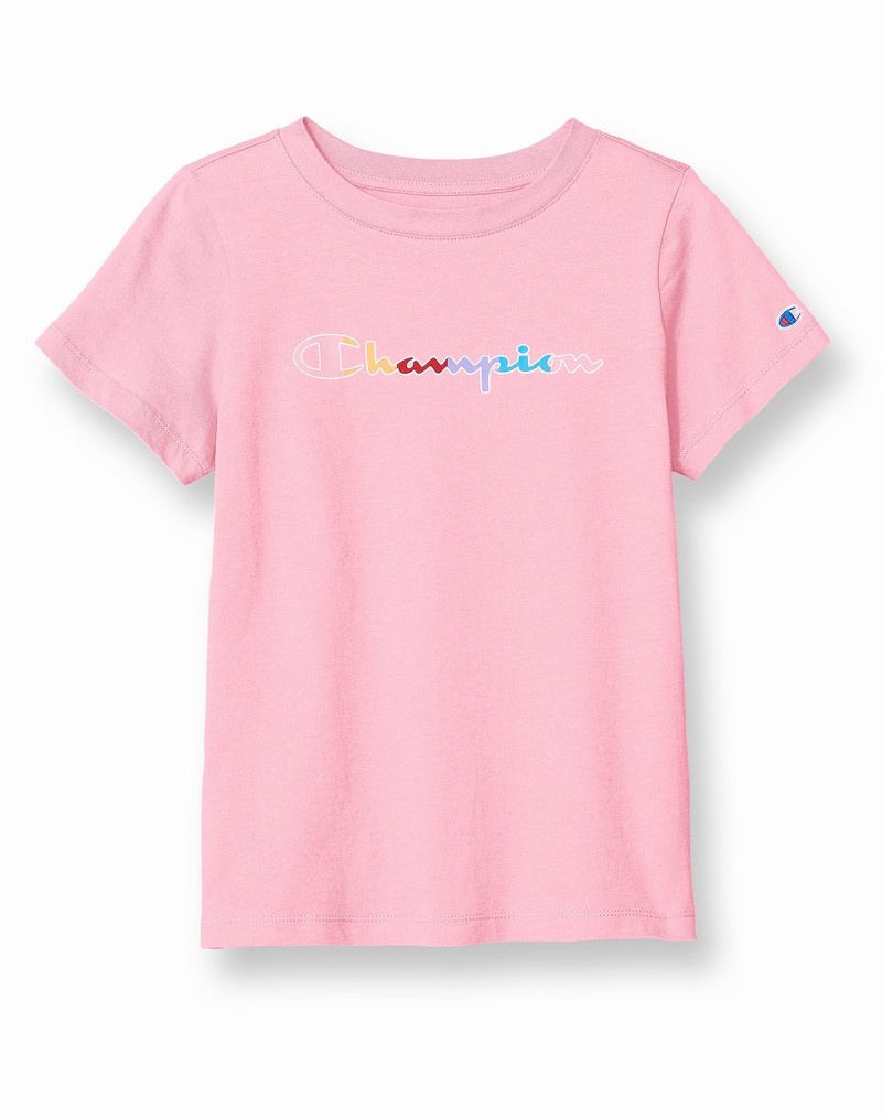 Girls\' Champio Classic T Shirts Pink | F7RK76