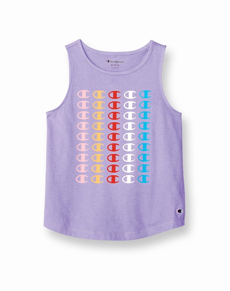 Girls\' Champio Classic Tank Top Lavender | K4TD47