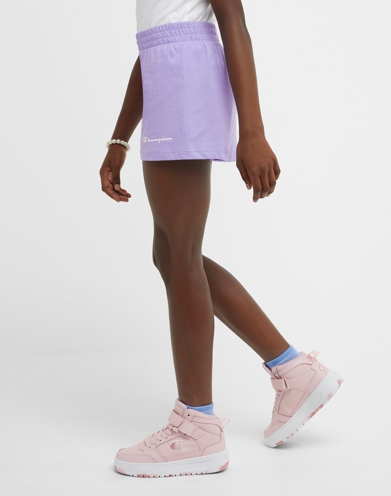 Girls' Champio Cotton Shorts Lavender | U5HU16