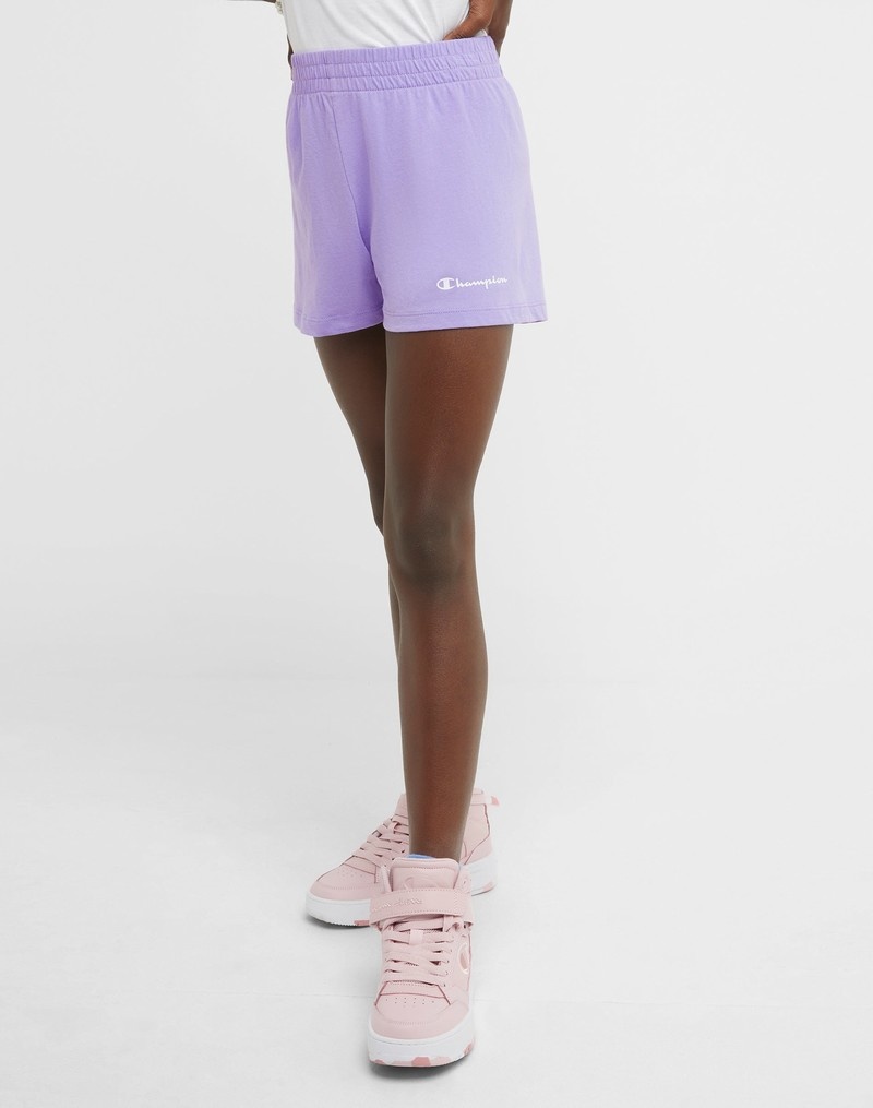 Girls' Champio Cotton Shorts Lavender | U5HU16