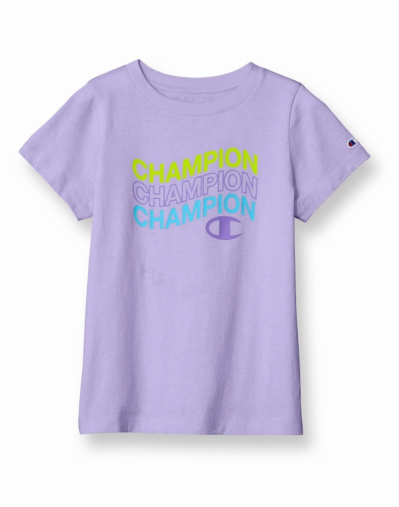 Girls\' Champio Cotton T Shirts Lavender | P9XK45