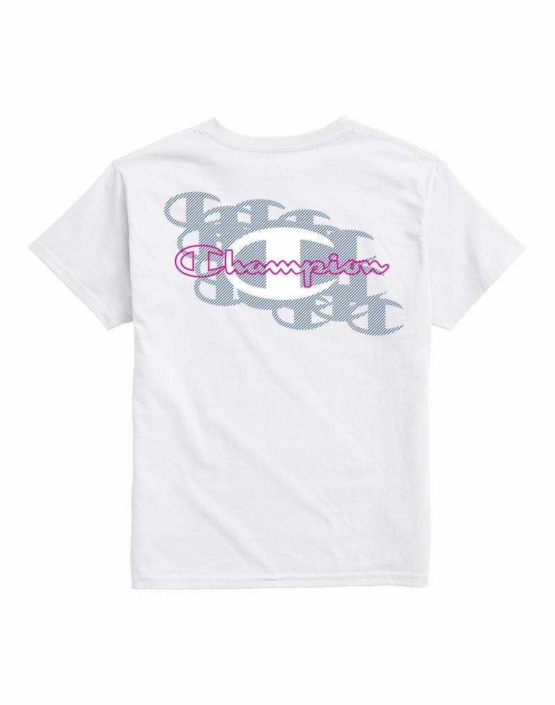 Girls' Champio Cotton T Shirts White | F1UZ72