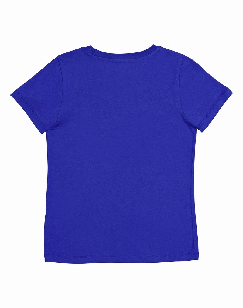 Girls' Champio Crew T Shirts Blue | G2QW01