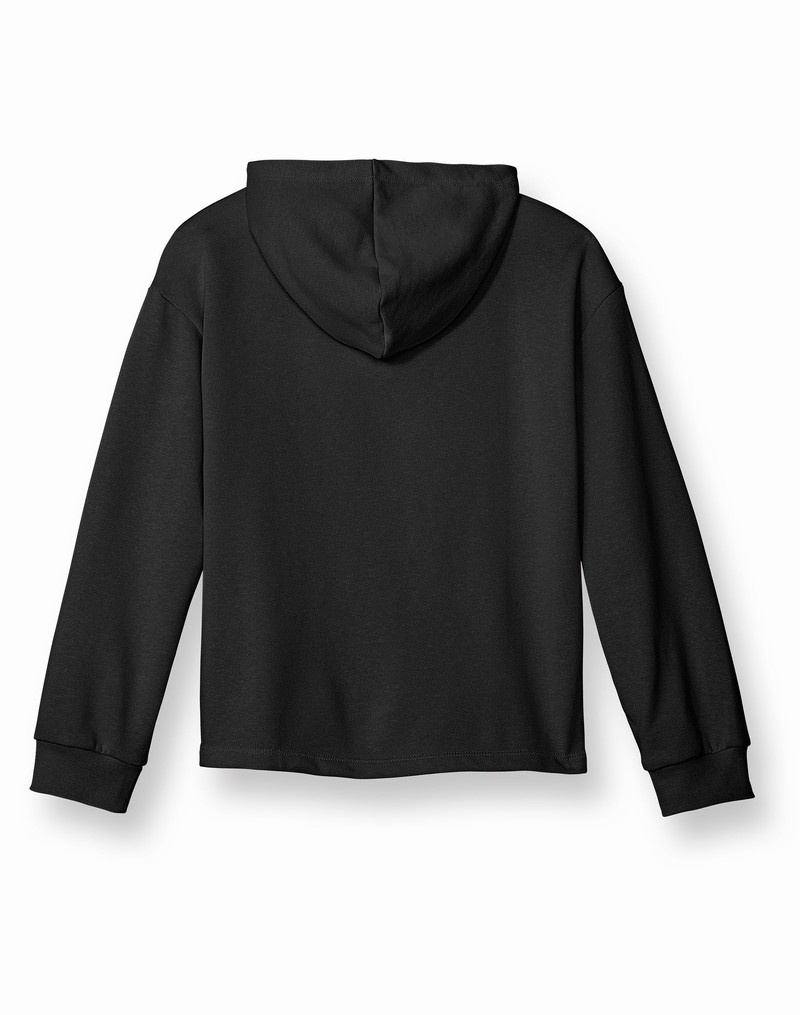 Girls' Champio French Terry Hoodie Black | V9RU05