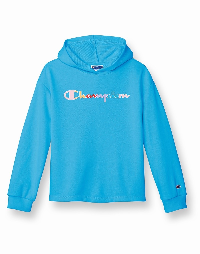 Girls\' Champio French Terry Hoodie Blue | I5EF49