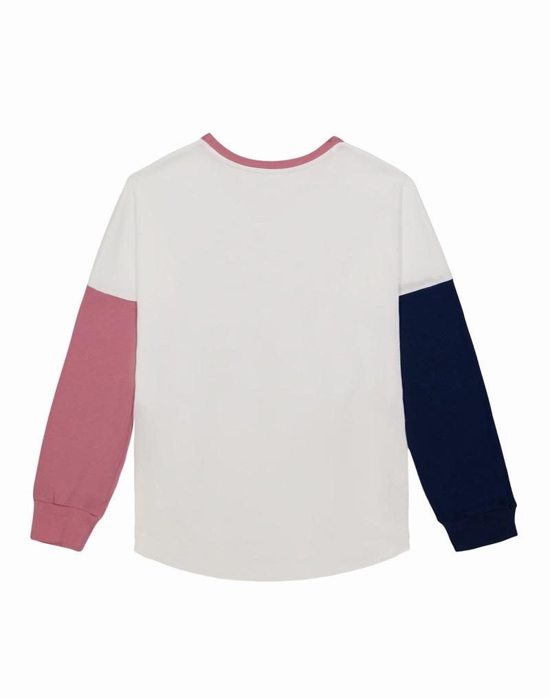 Girls' Champio Long-Sleeve Hi-Lo T Shirts White | A7NY22