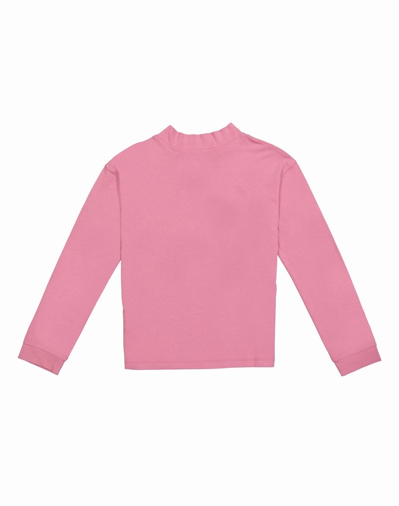 Girls' Champio Long-Sleeve Mock Neck T Shirts Pink | V0VI66