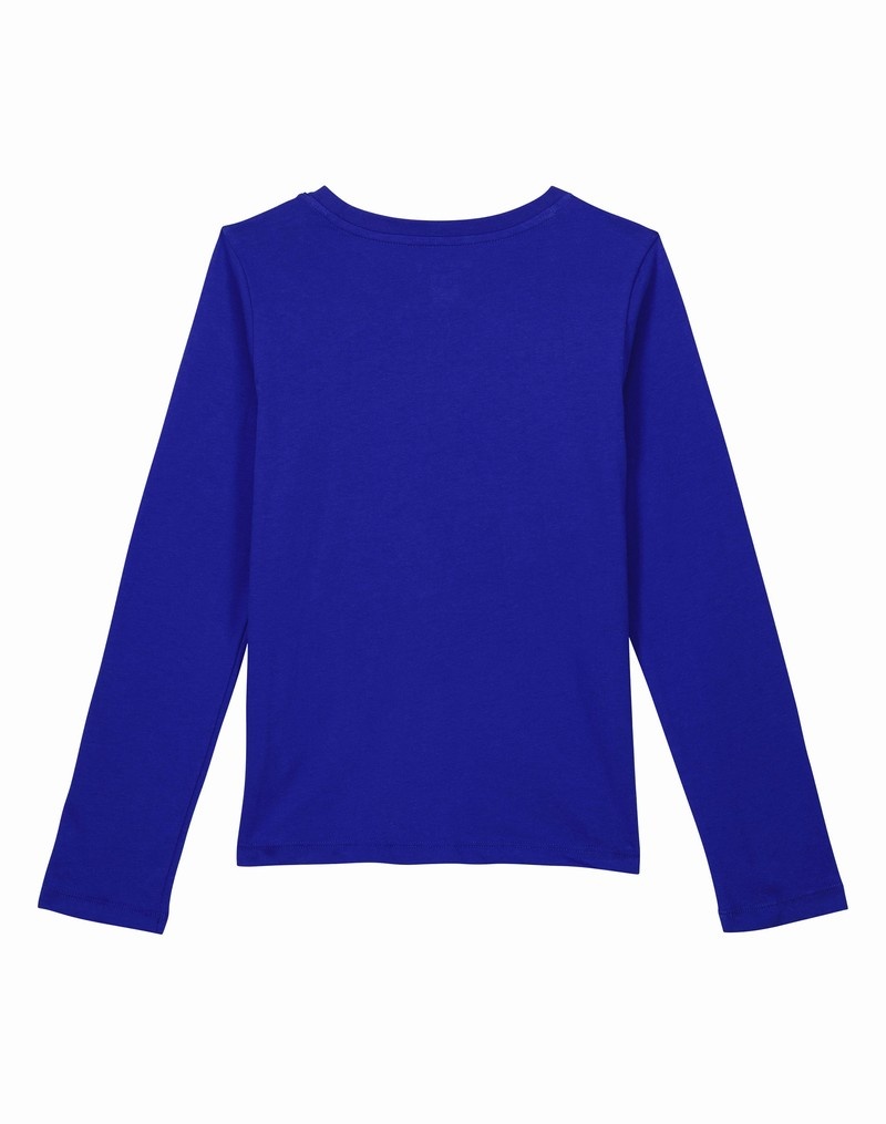 Girls' Champio Long-Sleeve T Shirts Blue | S4WL66