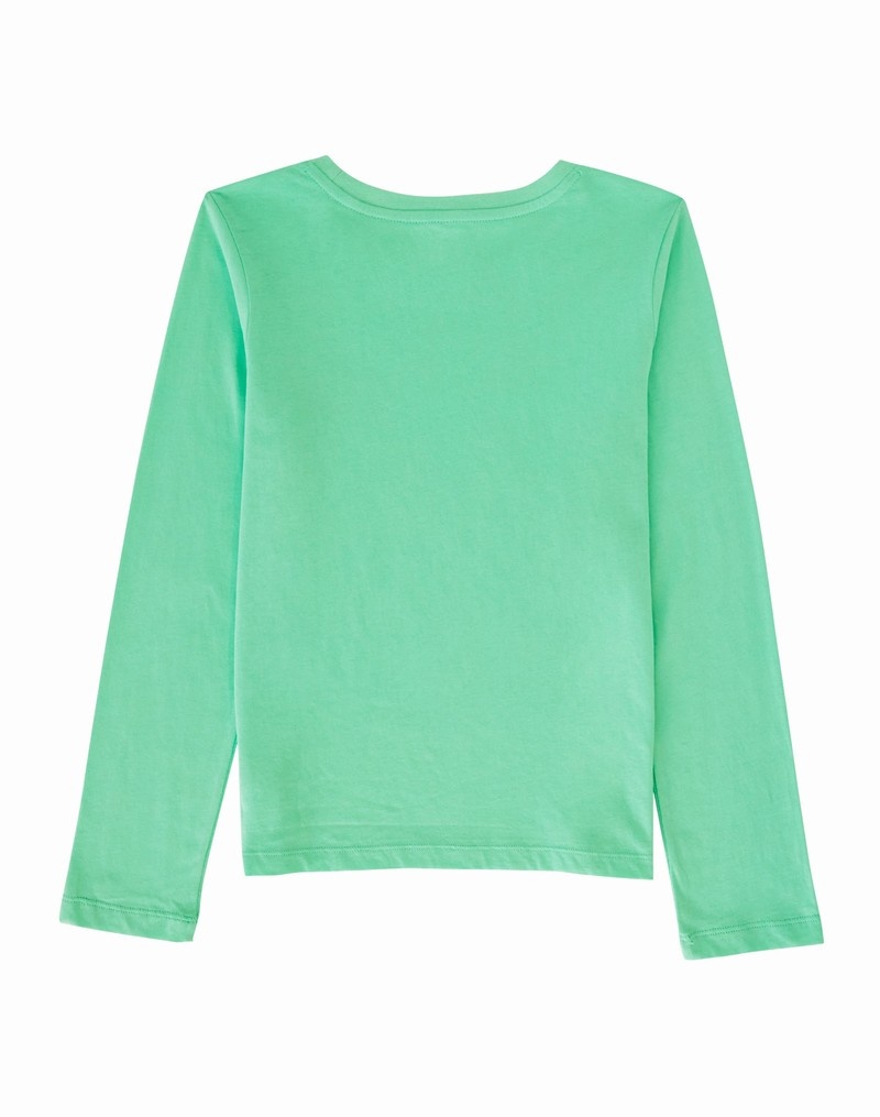 Girls' Champio Long-Sleeve T Shirts Green | X5GV92