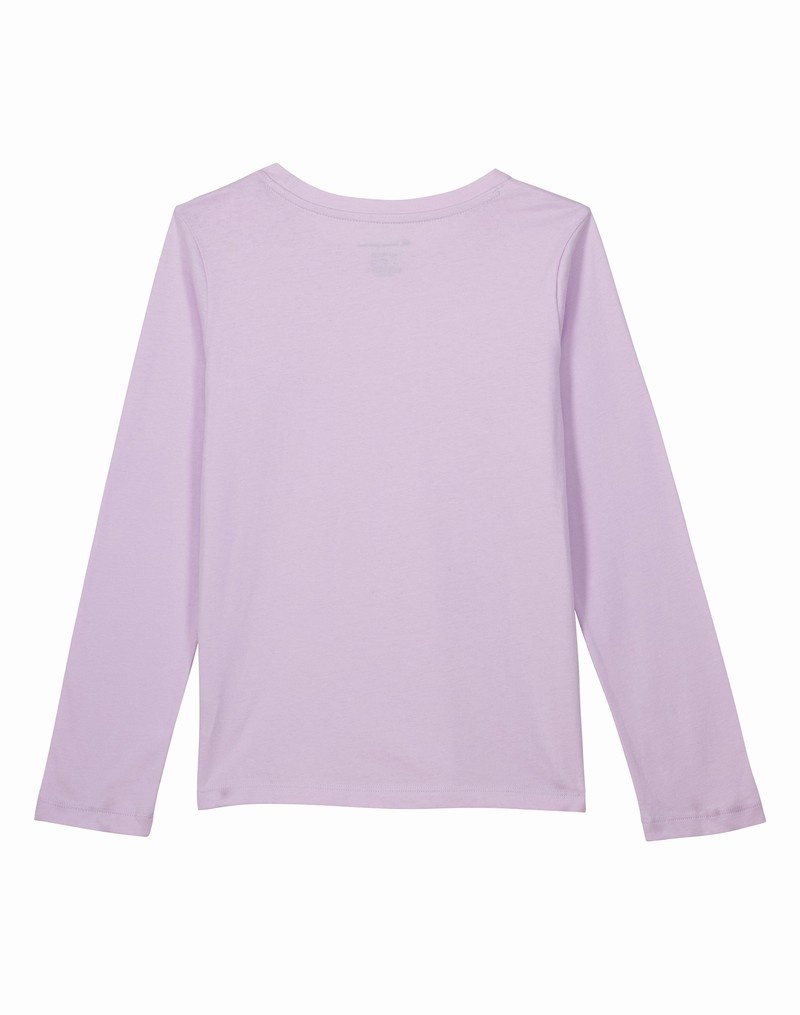 Girls' Champio Long-Sleeve T Shirts Lavender | T8KG87