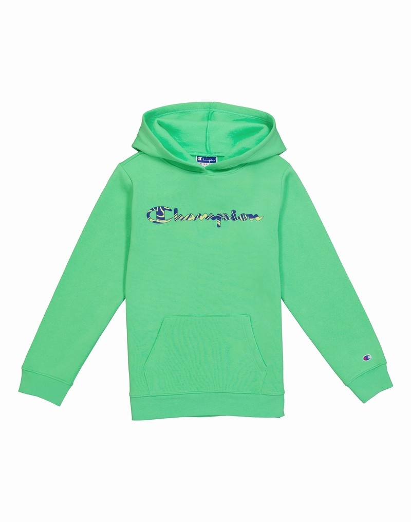 Girls\' Champio Powerblend Fleece Hoodie Green | C2VJ20