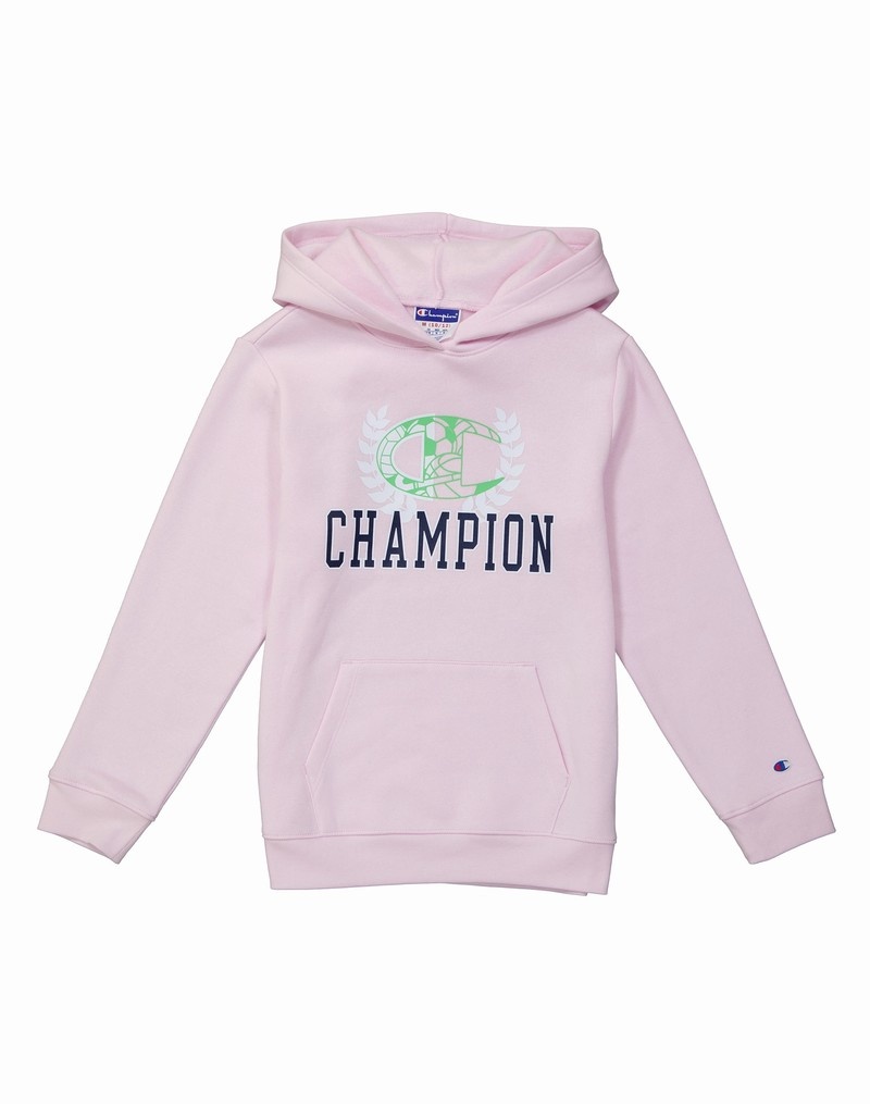 Girls\' Champio Powerblend Fleece Hoodie Pink | B8AE80