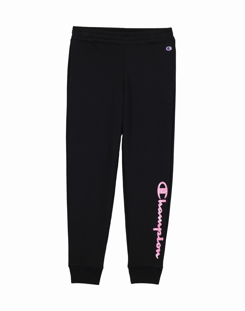 Girls\' Champio Powerblend Fleece Joggers Black | I3HL03