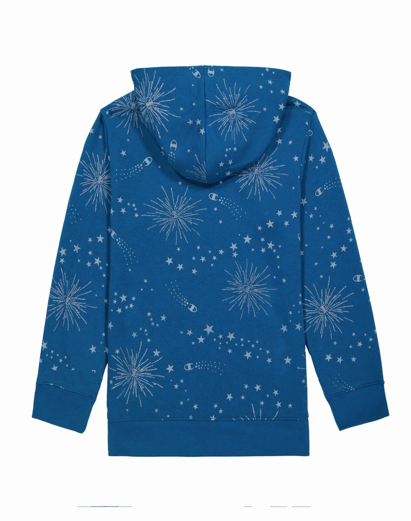 Girls' Champio Powerblend Hoodie Blue | F4FU35