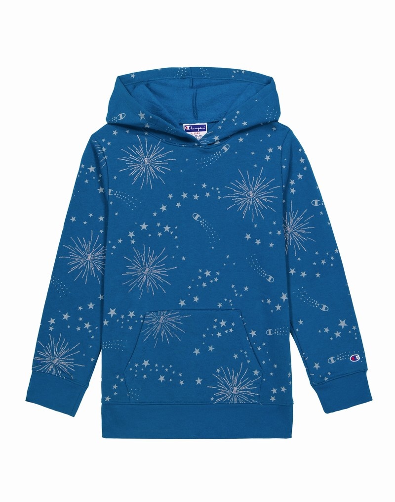 Girls\' Champio Powerblend Hoodie Blue | F4FU35