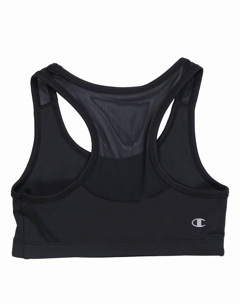 Girls' Champio Racerback Sports Bra Black | O9AW81