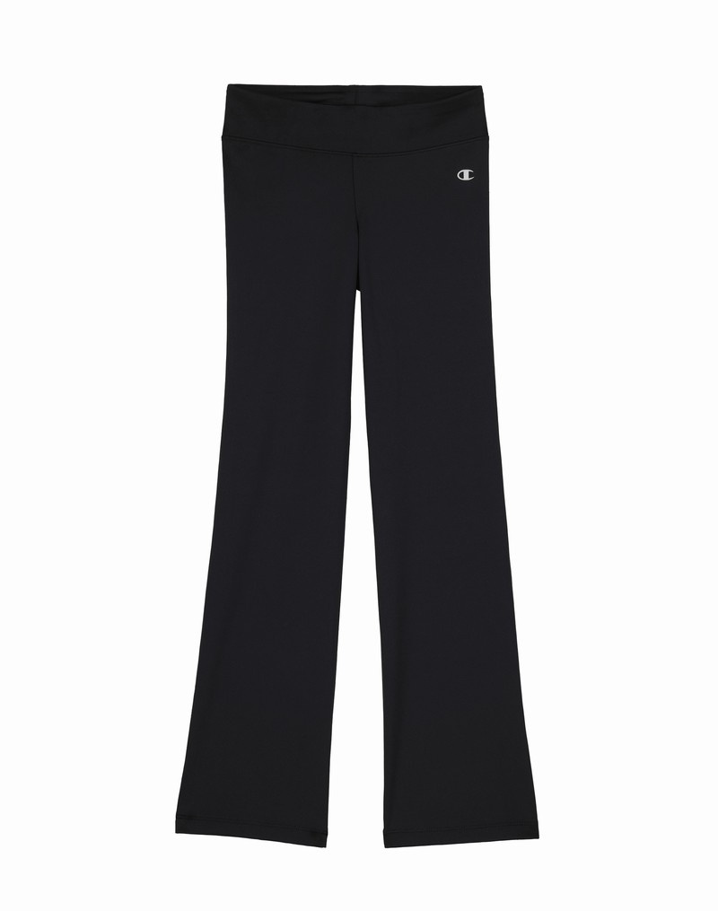 Girls\' Champio Sport Flare Pants Black | M1JH38