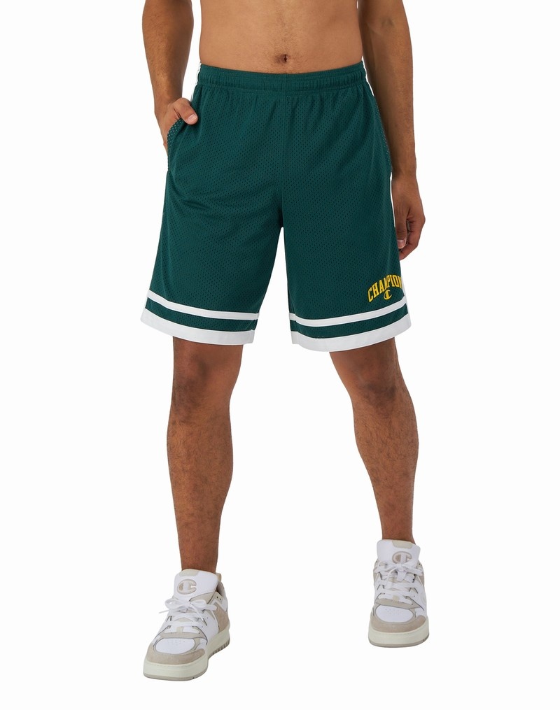 Men\'s Champio Basketball with Satin Piping Shorts Green | O6NE17