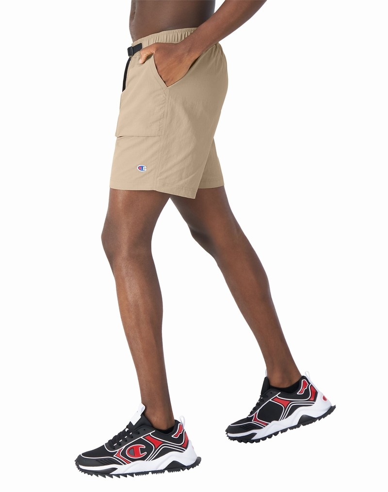 Men's Champio Belted Hiking Shorts Beige | U9MD20