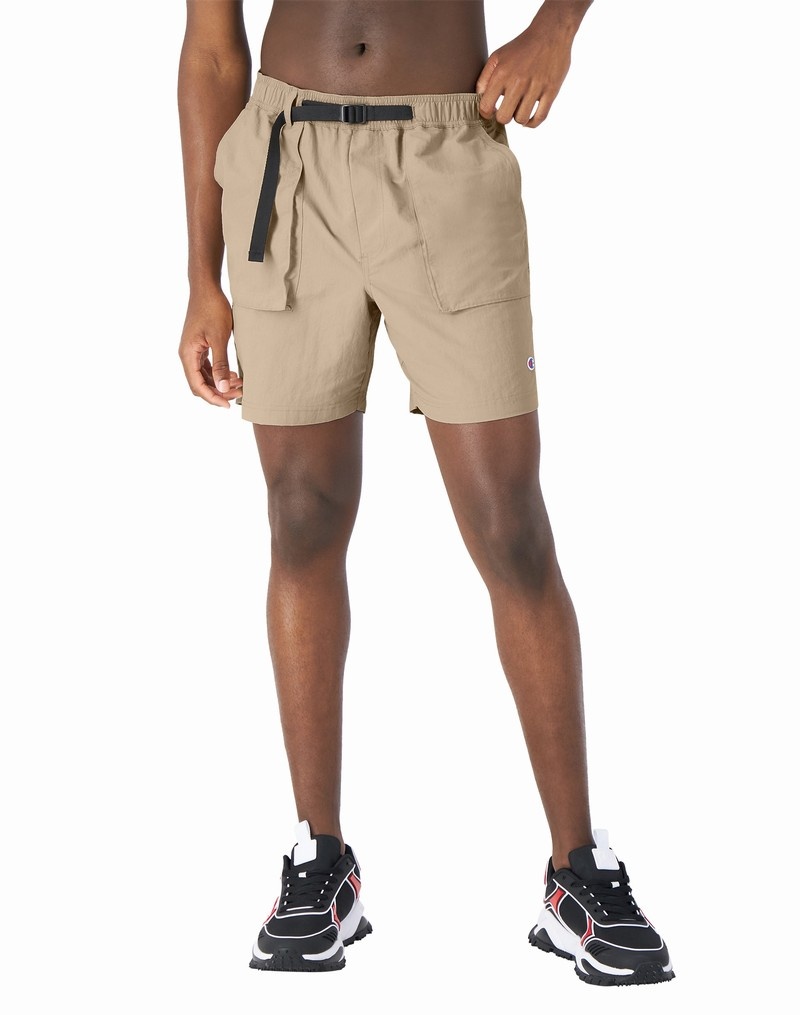 Men\'s Champio Belted Hiking Shorts Beige | U9MD20