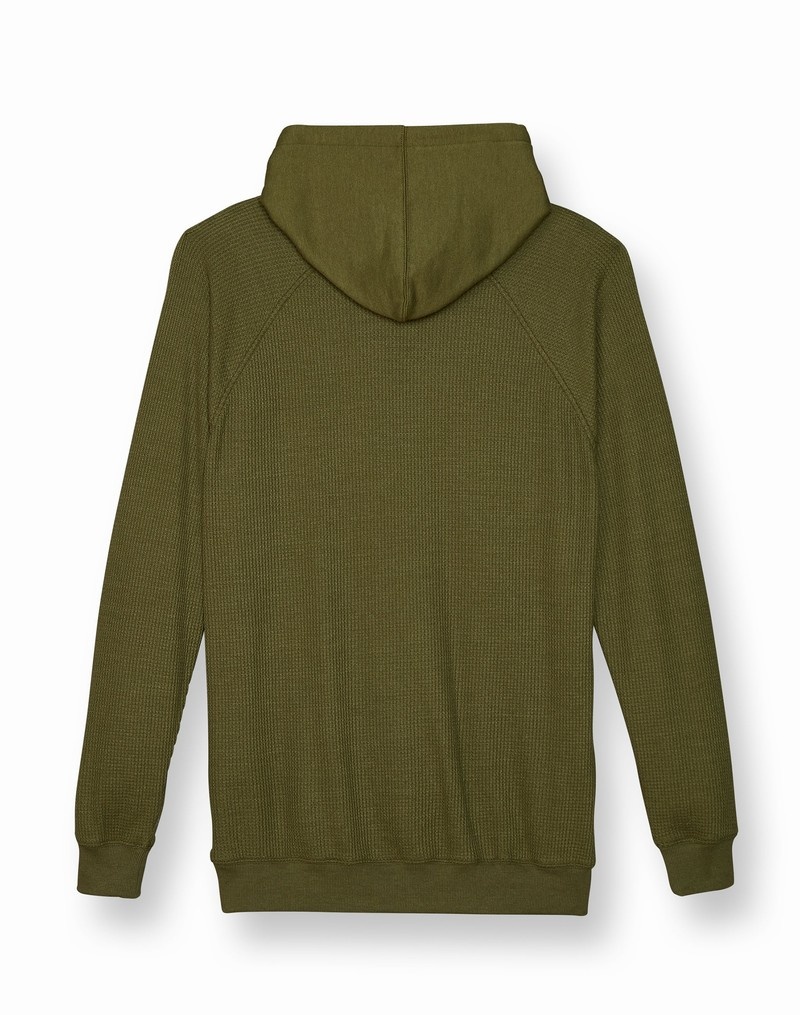 Men's Champio Big & Tall Brushed Waffle Hoodie Olive | G5PC92