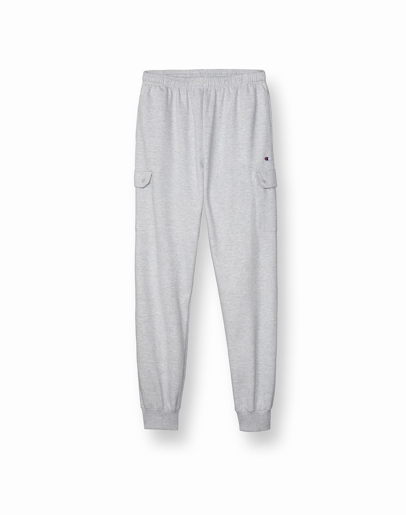 Men\'s Champio Big & Tall Fleece Cargo Pants Grey | C3SX92