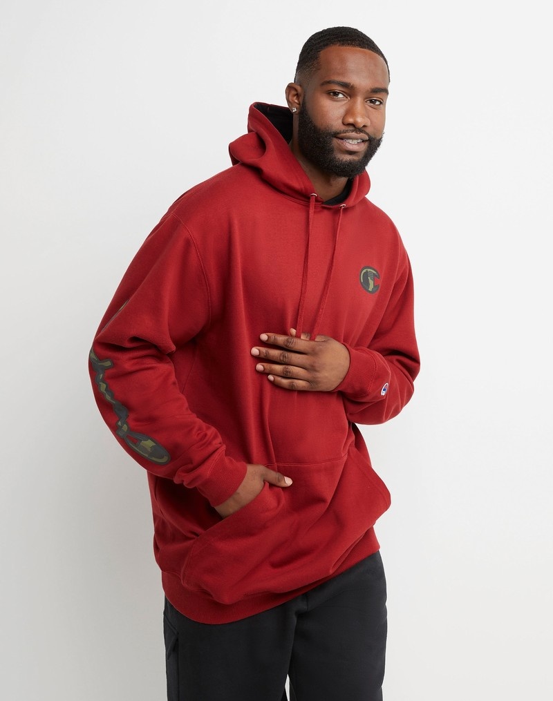 Men\'s Champio Big & Tall Fleece Hoodie Red | P3IA93