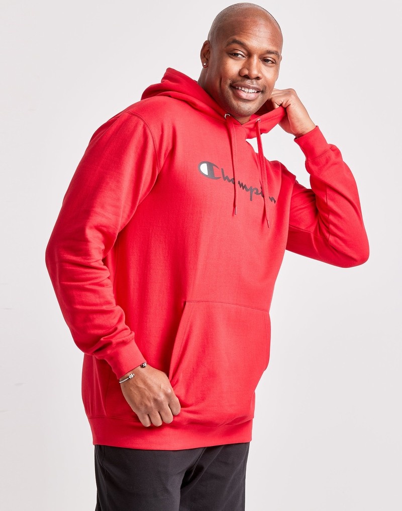 Men's Champio Big & Tall Fleece Hoodie Red | L5KL13