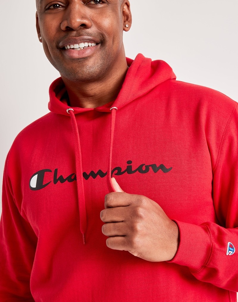 Men's Champio Big & Tall Fleece Hoodie Red | L5KL13