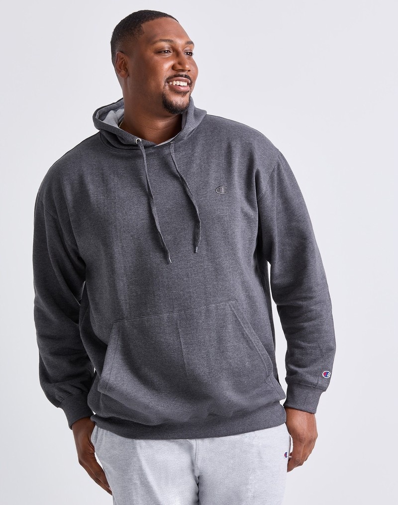 Men\'s Champio Big & Tall Powerblend Hoodie Grey | H1BR19